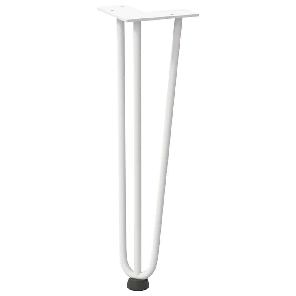 hårnåleben til sofabord 4 stk. hvid 42 cm massivt stål