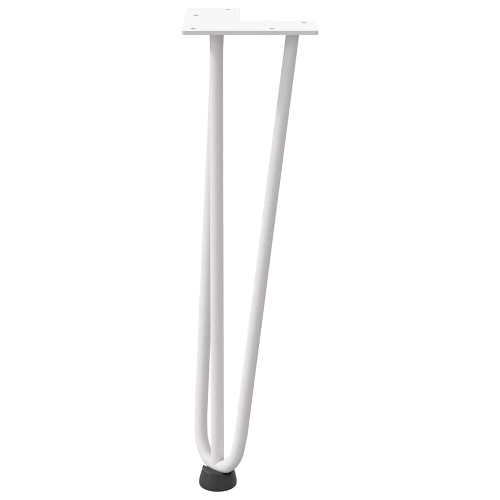 hårnåleben til sofabord 4 stk. hvid 42 cm massivt stål