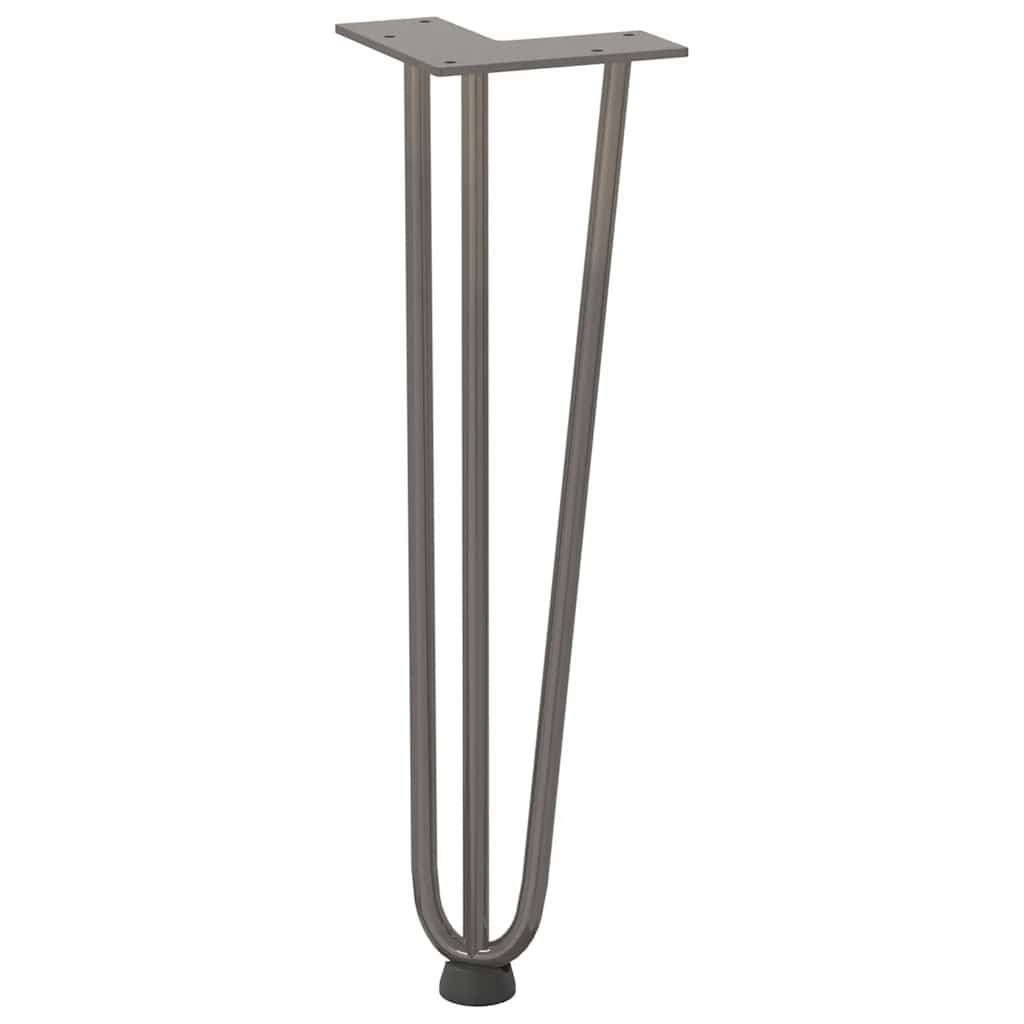 hårnåleben til sofabord 4 stk. naturstål 42 cm massivt stål