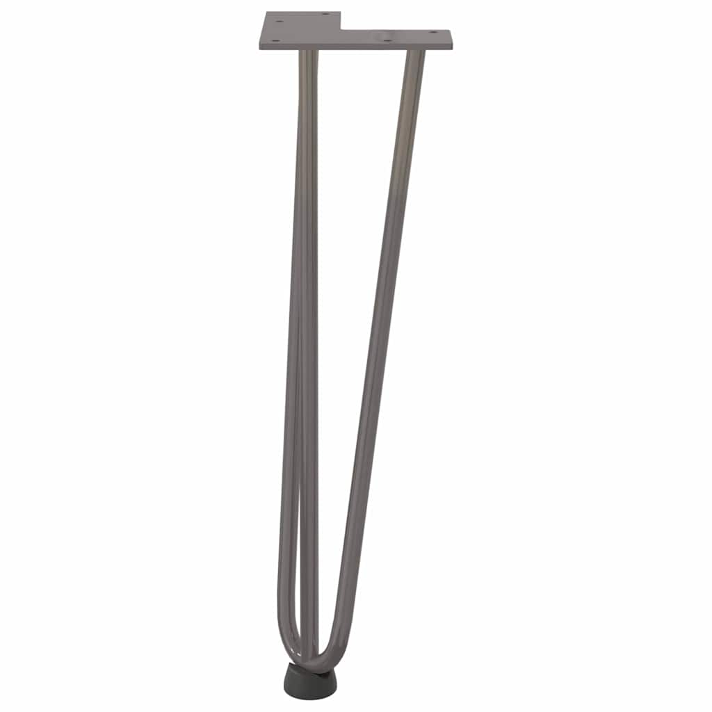 hårnåleben til sofabord 4 stk. naturstål 42 cm massivt stål