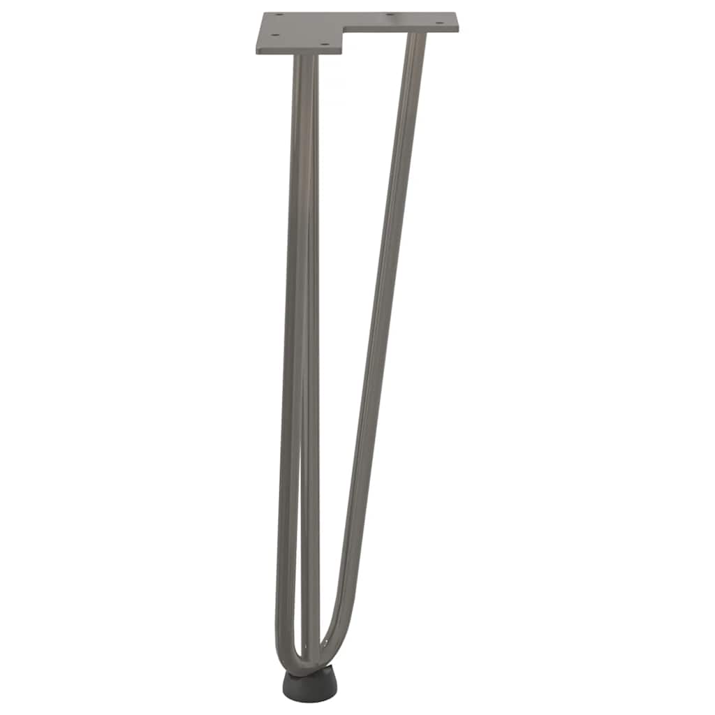 hårnåleben til sofabord 4 stk. naturstål 42 cm massivt stål