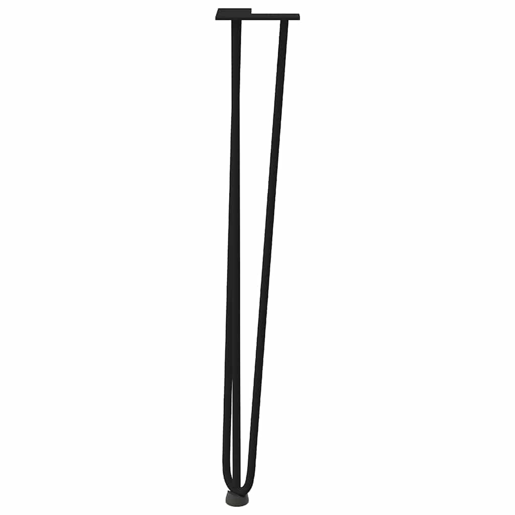 hårnåleben til konsolborde 4 stk. sort 72 cm massivt stål