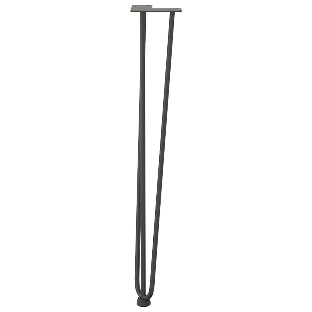 hårnåleben til konsolborde 4 stk. antracit 72 cm massivt stål