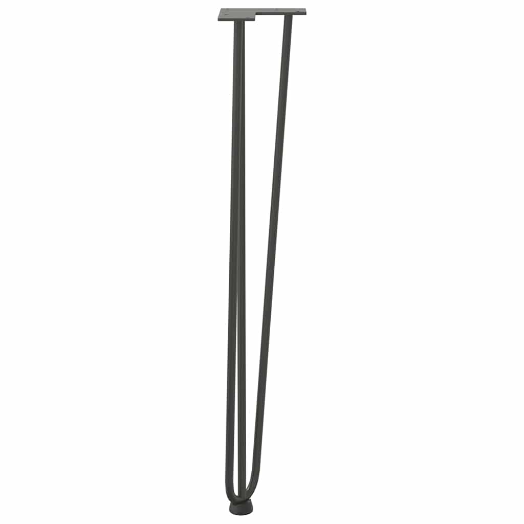 hårnåleben til konsolborde 4 stk. antracit 72 cm massivt stål