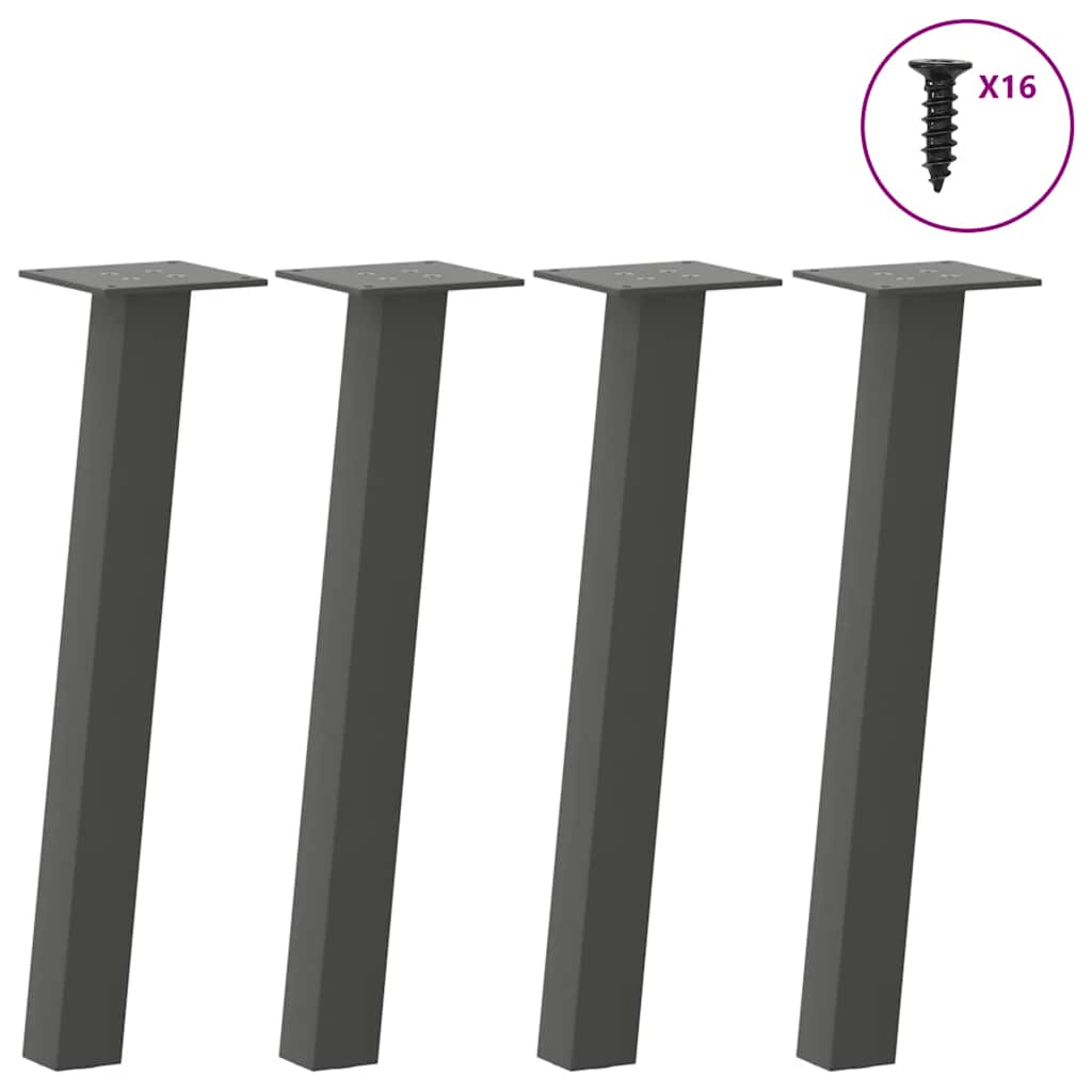 sofabordsben 4 stk. antracit 30 cm stål