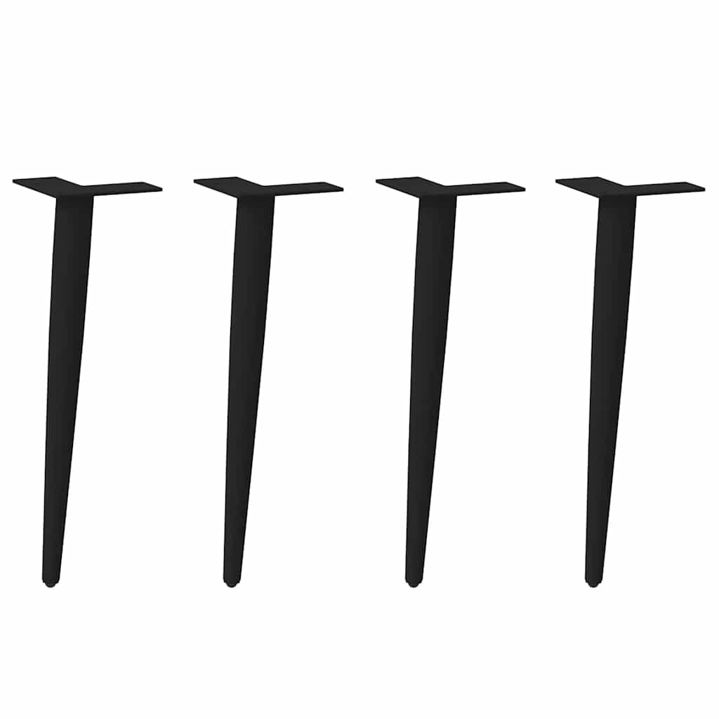 sofabordben konisk form 4 stk. sort 30-31 cm stål