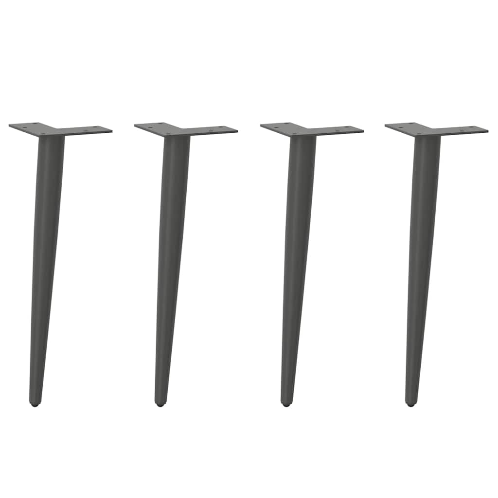 sofabordben konisk form 4 stk. antracit 30-31 cm stål