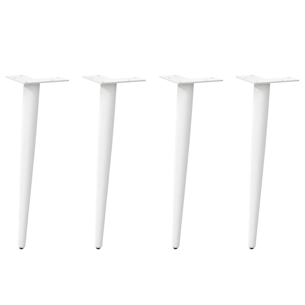 sofabordben konisk form 4 stk. hvid 42-43 cm stål