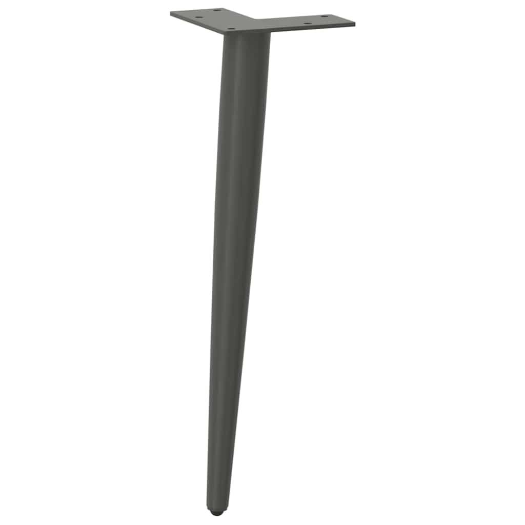sofabordben konisk form 4 stk. antracit 42-43 cm stål