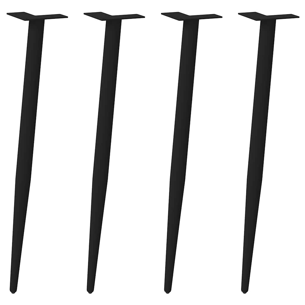 konsolbordben konisk form 4 stk. sort 72-73 cm stål