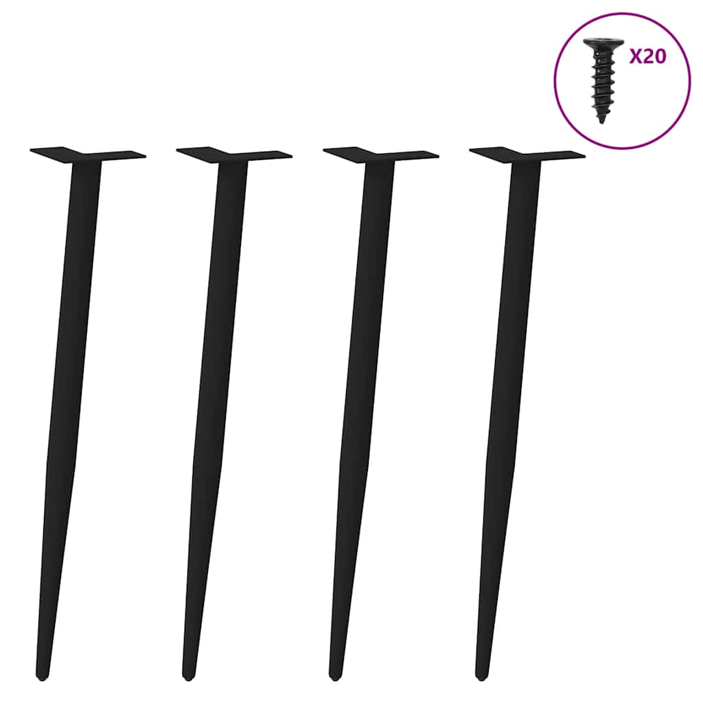 konsolbordben konisk form 4 stk. sort 72-73 cm stål