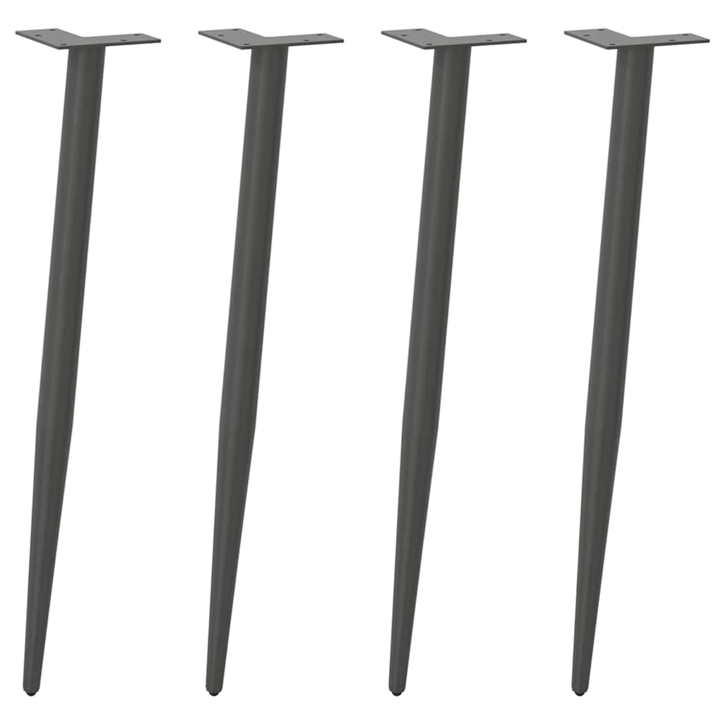 konsolbordben konisk form 4 stk. antracit 72-73 cm stål