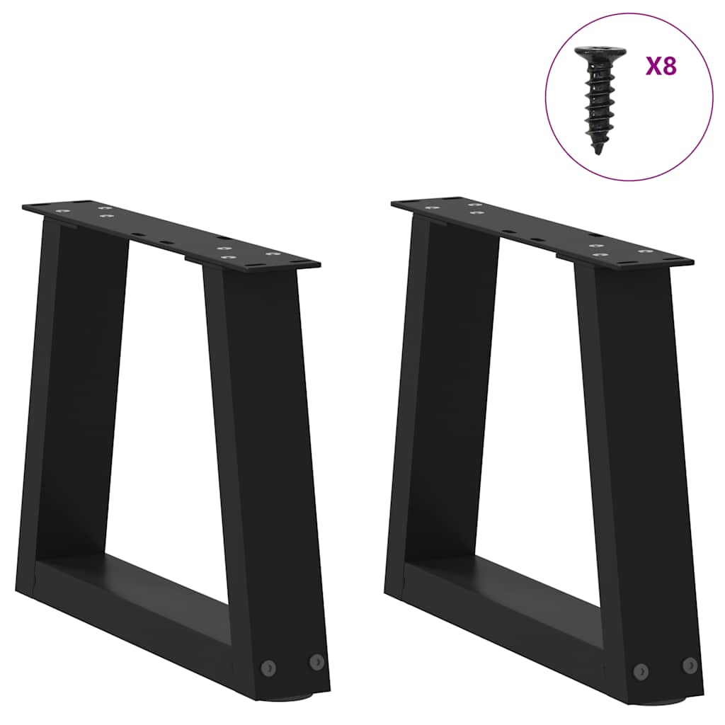 sofabordsben V-formet 2 stk. sort 30x(30-31,3) cm stål