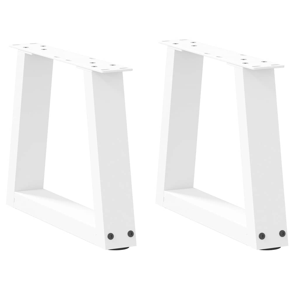 sofabordsben V-formet 2 stk. hvid 30x(30-31,3) cm stål