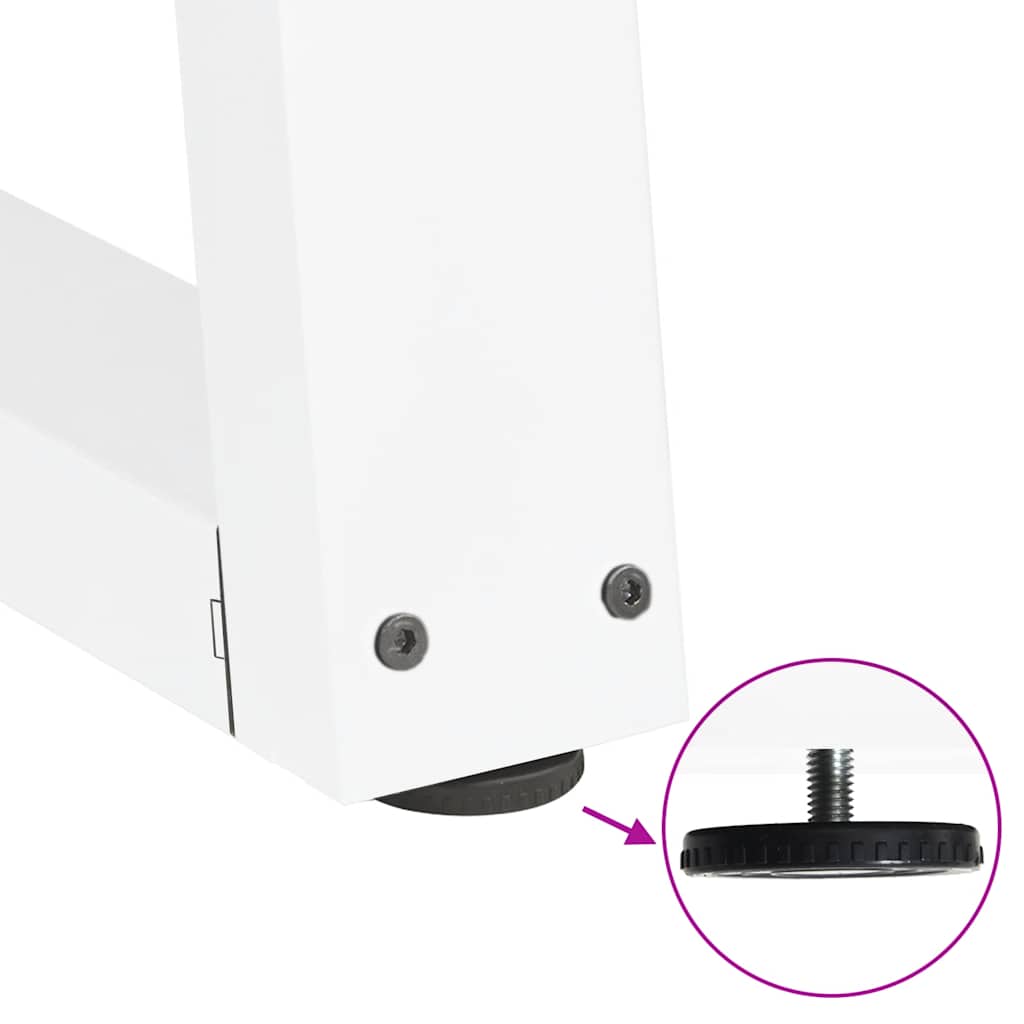 sofabordsben V-formet 2 stk. hvid 30x(30-31,3) cm stål