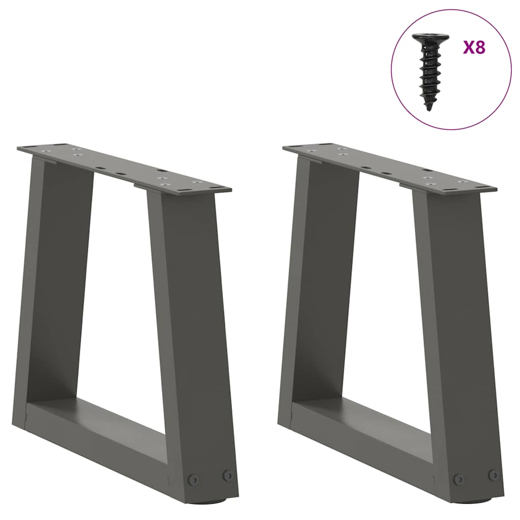 sofabordben V-formet 2 stk. antracit 30x(30-31,3) cm stål