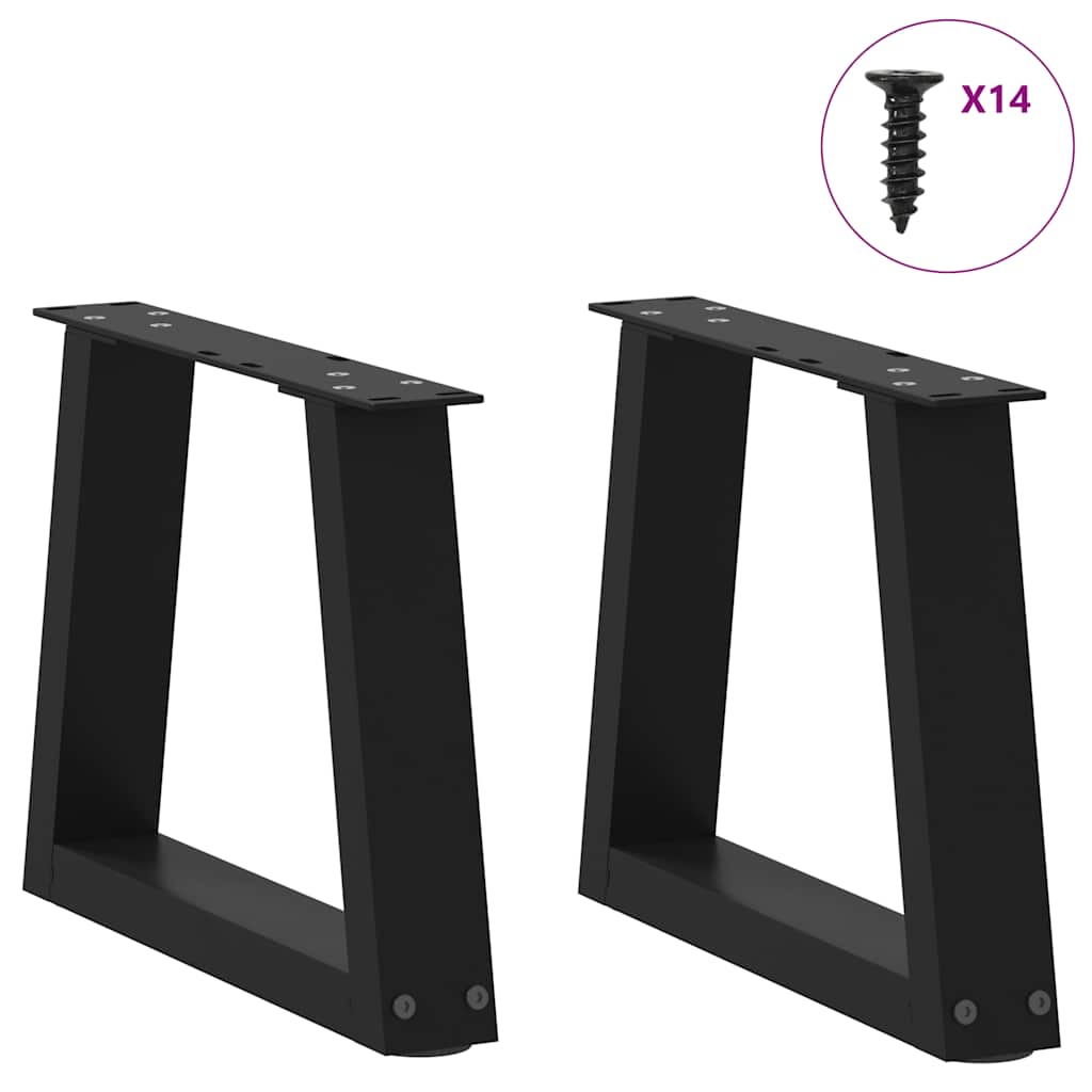 sofabordben V-formet 2 stk. sort 40x(30-31,3) cm stål