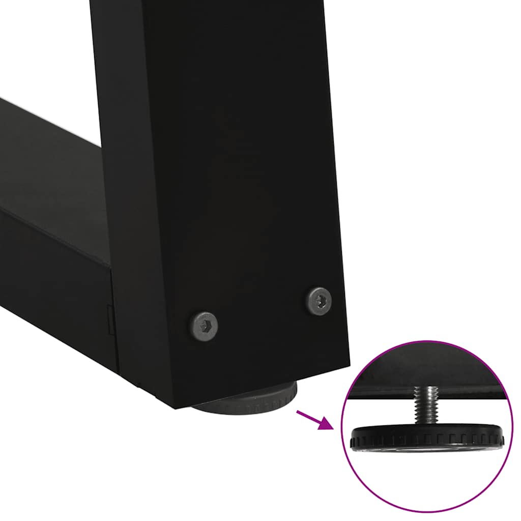sofabordben V-formet 2 stk. sort 40x(30-31,3) cm stål