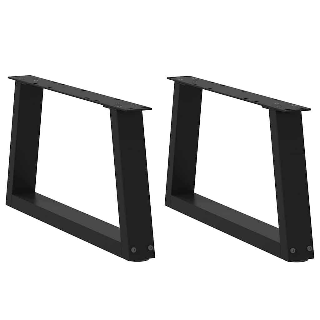 sofabordsben V-formet 2 stk. sort 50x(30-31,3) cm stål