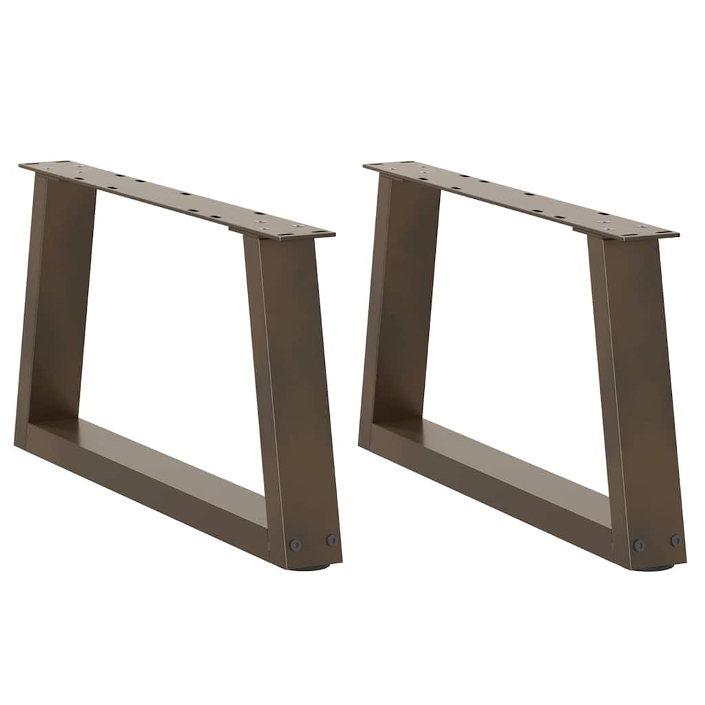 sofabordsben V-formet 2 stk. naturstål 50x(30-31,3) cm stål