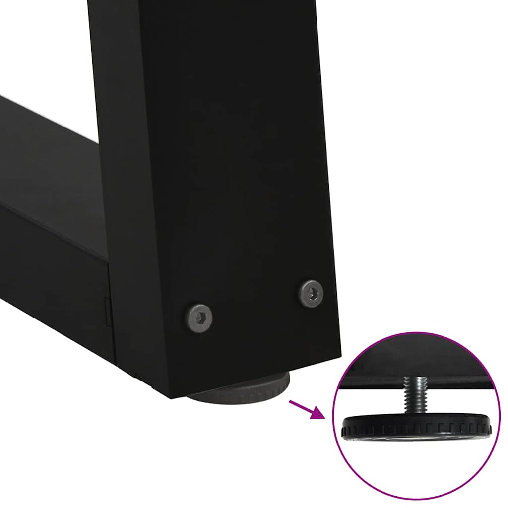sofabordben V-formet 2 stk. sort 60 x (30-31,3) cm stål