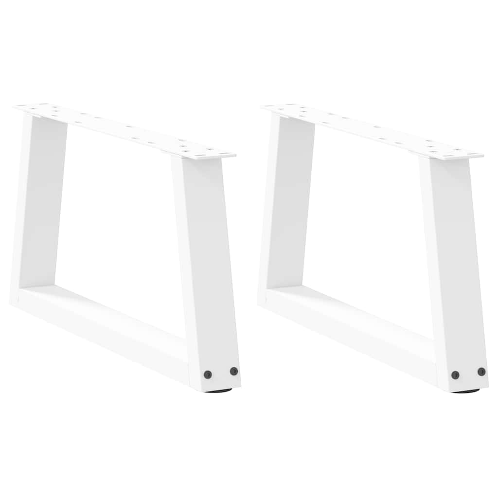sofabordsben V-formet 2 stk. hvid 60 x (30-31,3) cm stål