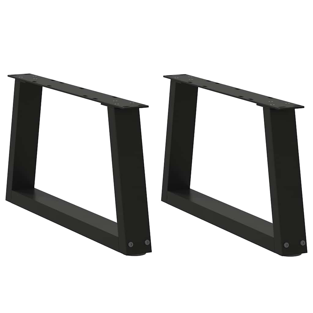 sofabordsben V-formet 2 stk. sort 70 x (30-31,3) cm stål