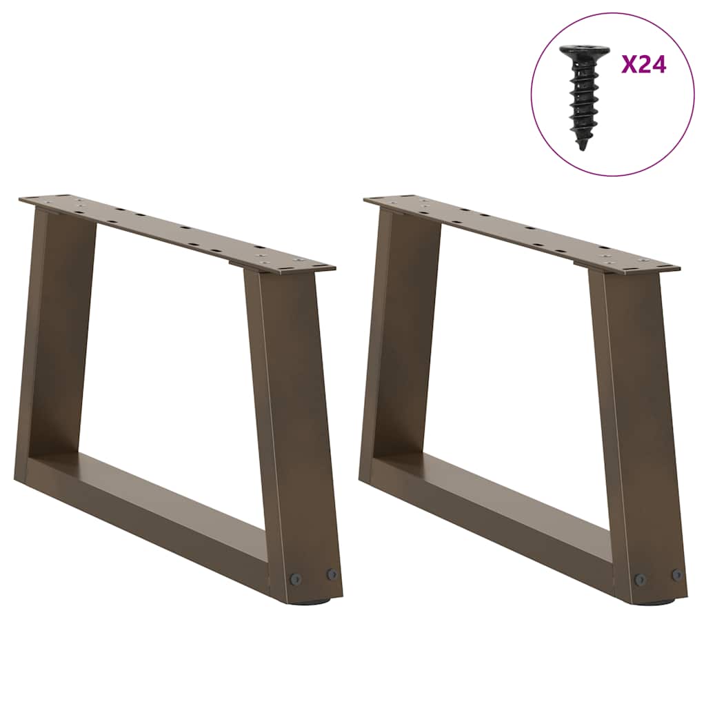sofabordsben V-formet 2 stk. naturstål 70x(30-31,3) cm stål
