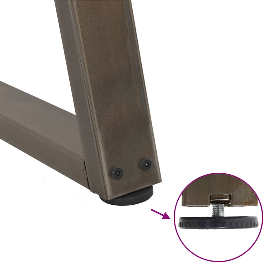 sofabordsben V-formet 2 stk. naturstål 70x(30-31,3) cm stål