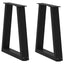 sofabordsben V-formet 2 stk. sort 28 x (42-43,3) cm stål