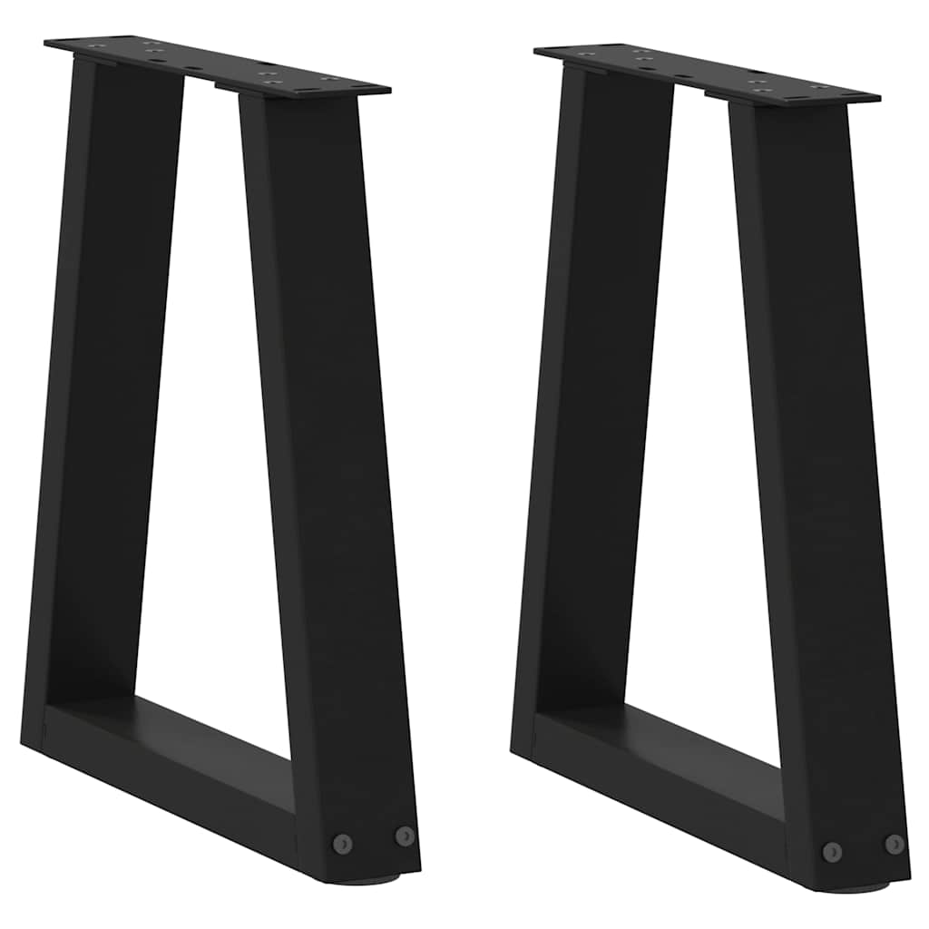 sofabordsben V-formet 2 stk. sort 38 x (42-43,3) cm stål