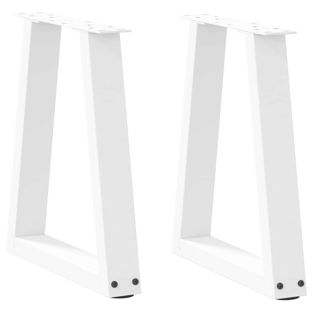 sofabordsben V-formet 2 stk. hvid 38 x (42-43,3) cm stål