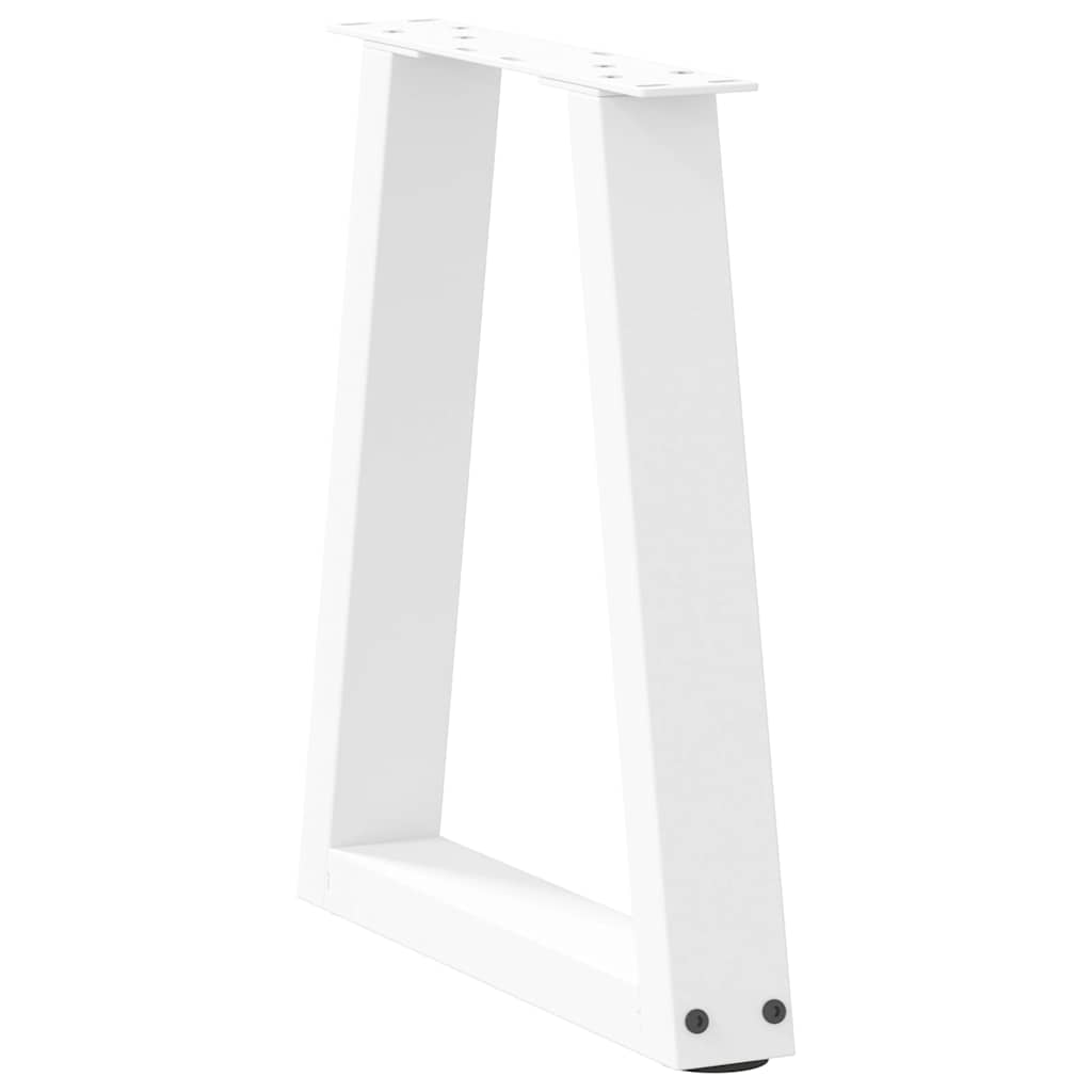 sofabordsben V-formet 2 stk. hvid 38 x (42-43,3) cm stål