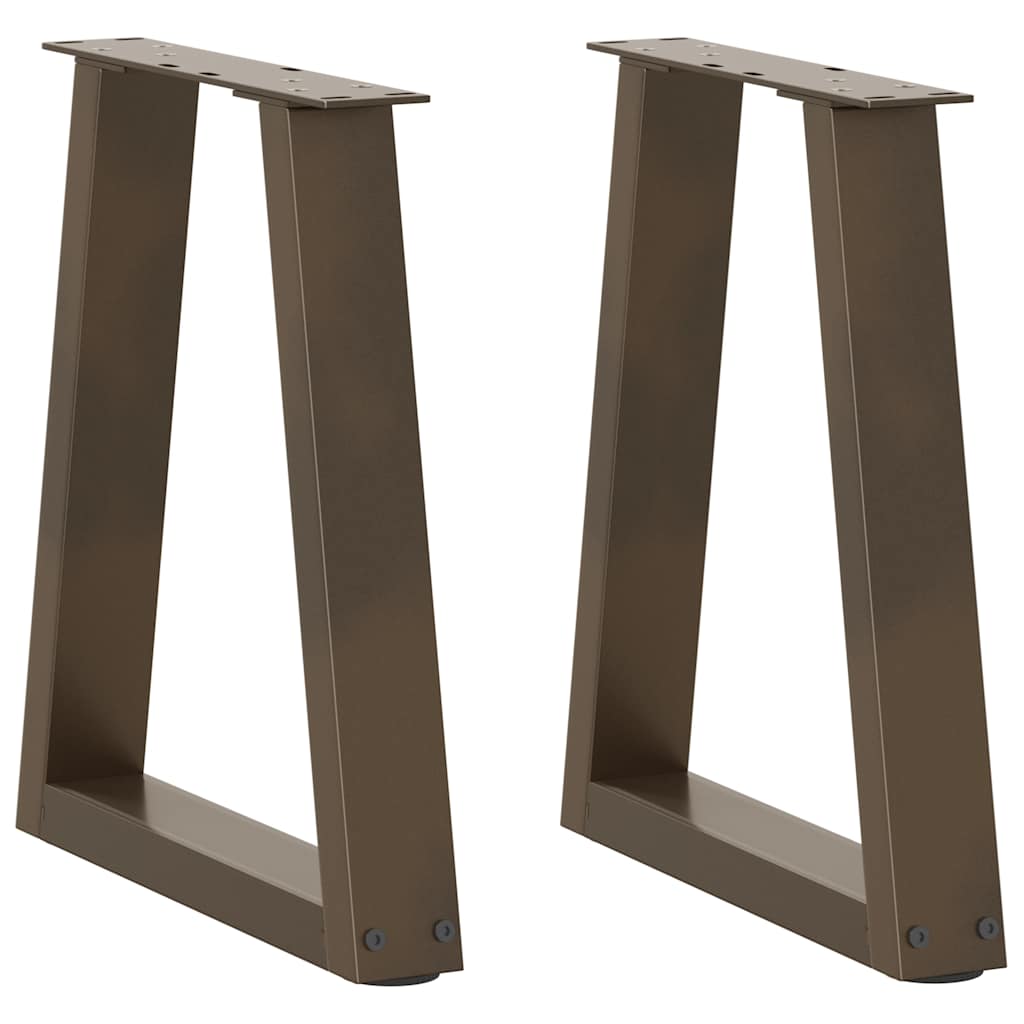 sofabordsben V-formet 2 stk. naturstål 38 x (42-43,3) cm stål