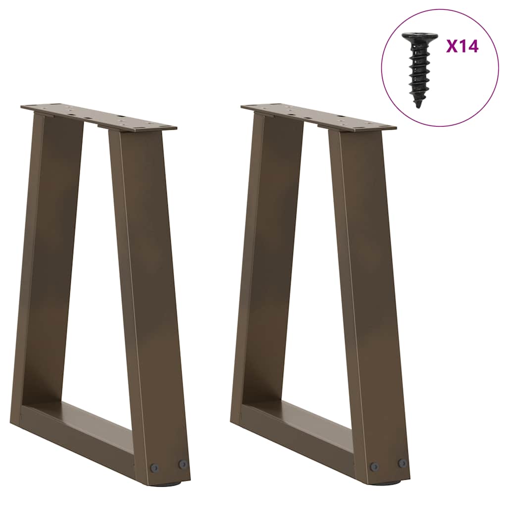 sofabordsben V-formet 2 stk. naturstål 38 x (42-43,3) cm stål