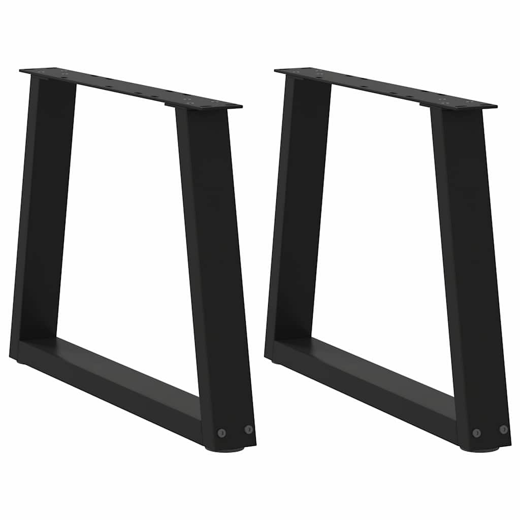 sofabordben V-formet 2 stk. sort 50x(42-43,3) cm stål