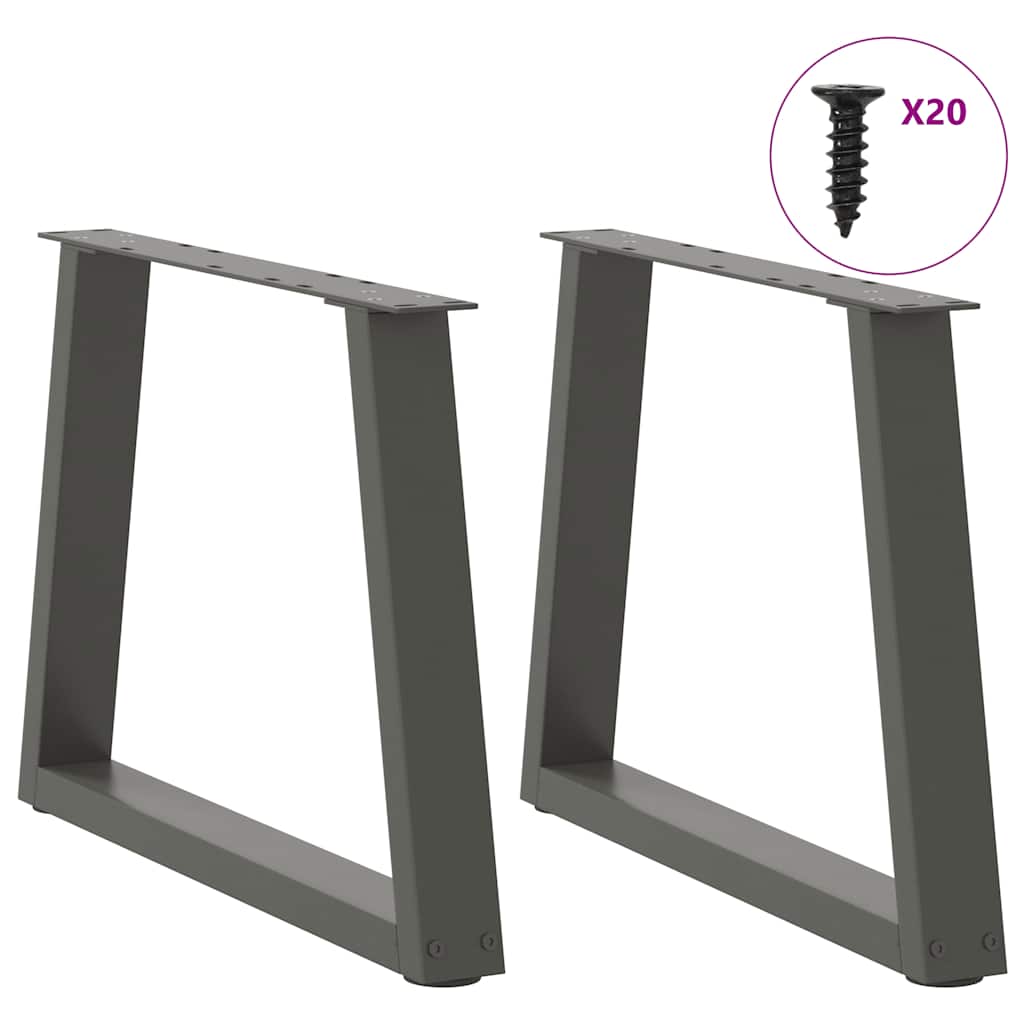 sofabordsben V-formet 2 stk. antracit 50x(42-43,3) cm stål