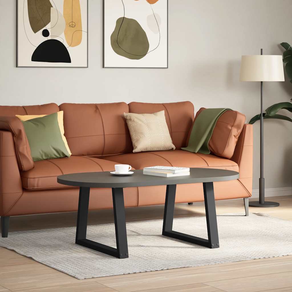 sofabordsben V-formet 2 stk. sort 60 x (42-43,3) cm stål