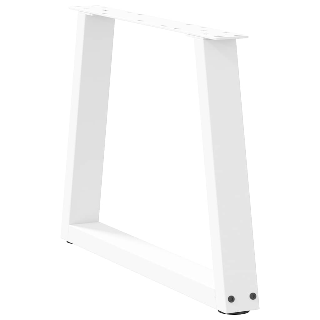 sofabordsben V-formet 2 stk. hvid 60 x (42-43,3) cm stål