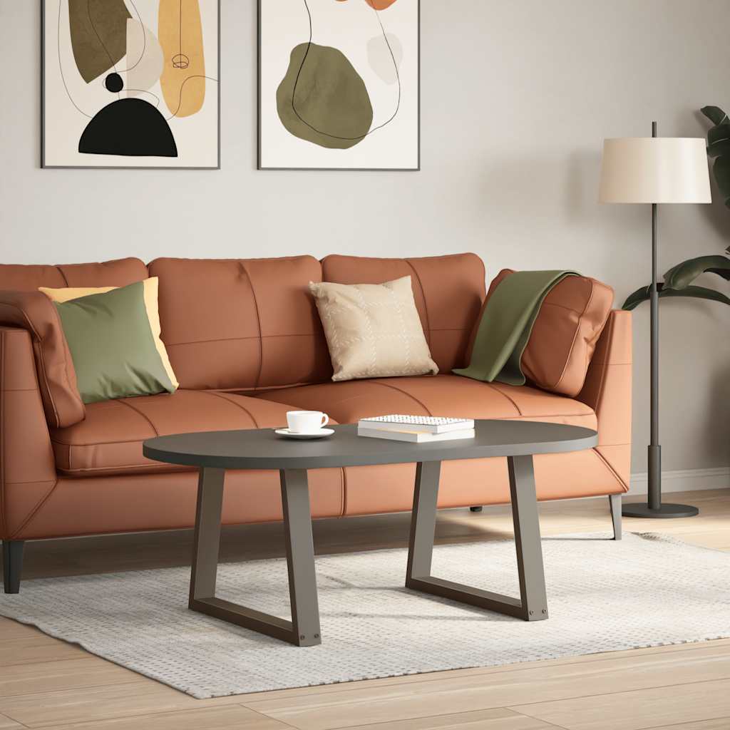sofabordsben V-formet 2 stk. naturstål 70 x (42-43,3) cm stål