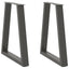spisebordsben V-formet 2 stk. antracit 50x(72-73,3) cm stål