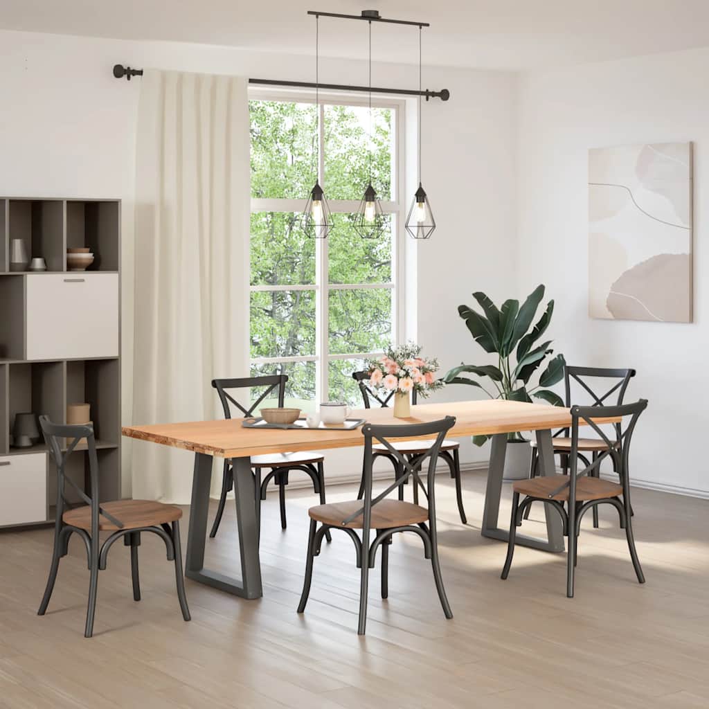 spisebordsben V-formet 2 stk. antracit 50x(72-73,3) cm stål
