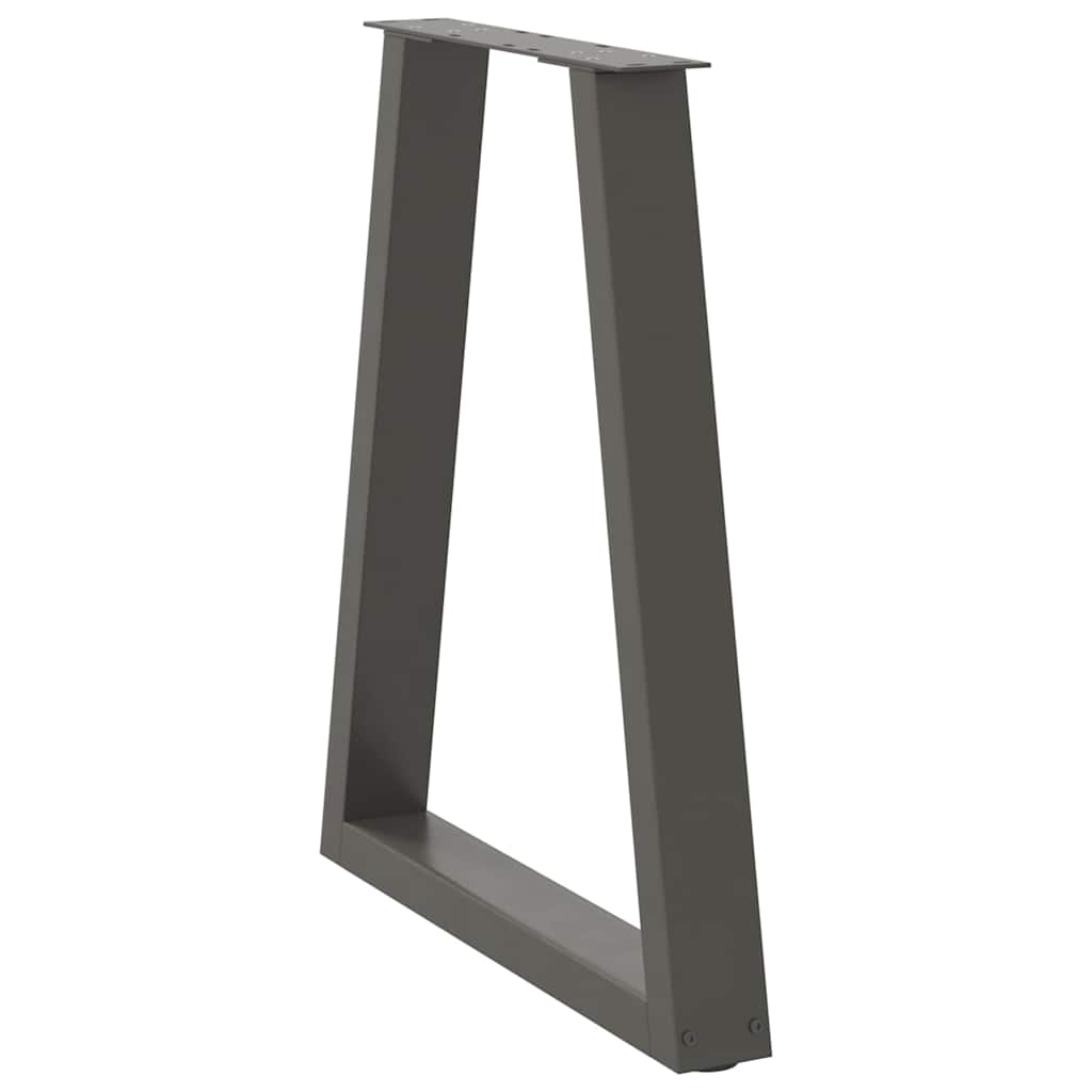 spisebordsben V-formet 2 stk. antracit 50x(72-73,3) cm stål