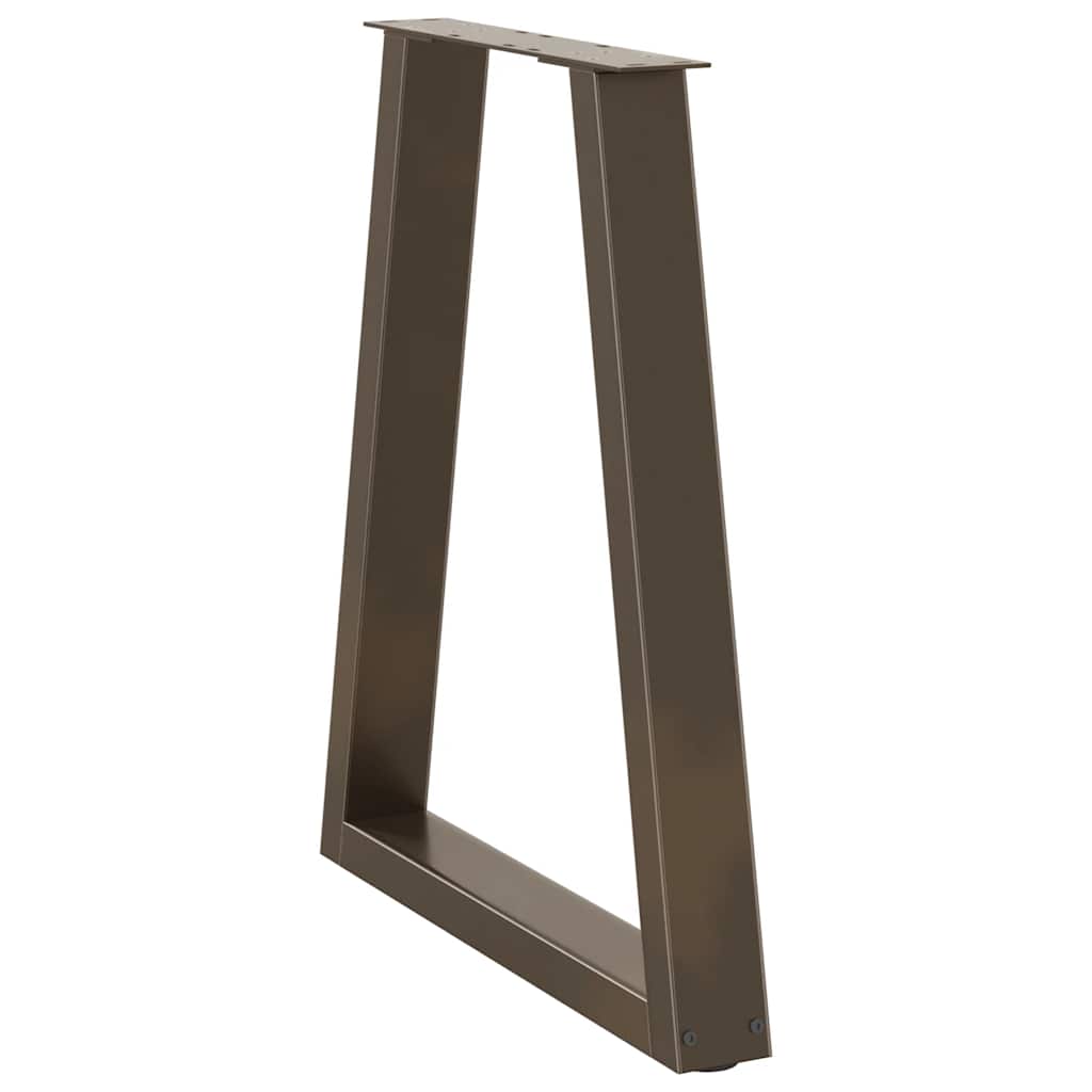 spisebordsben V-formet 2 stk. naturstål 50x(72-73,3) cm stål