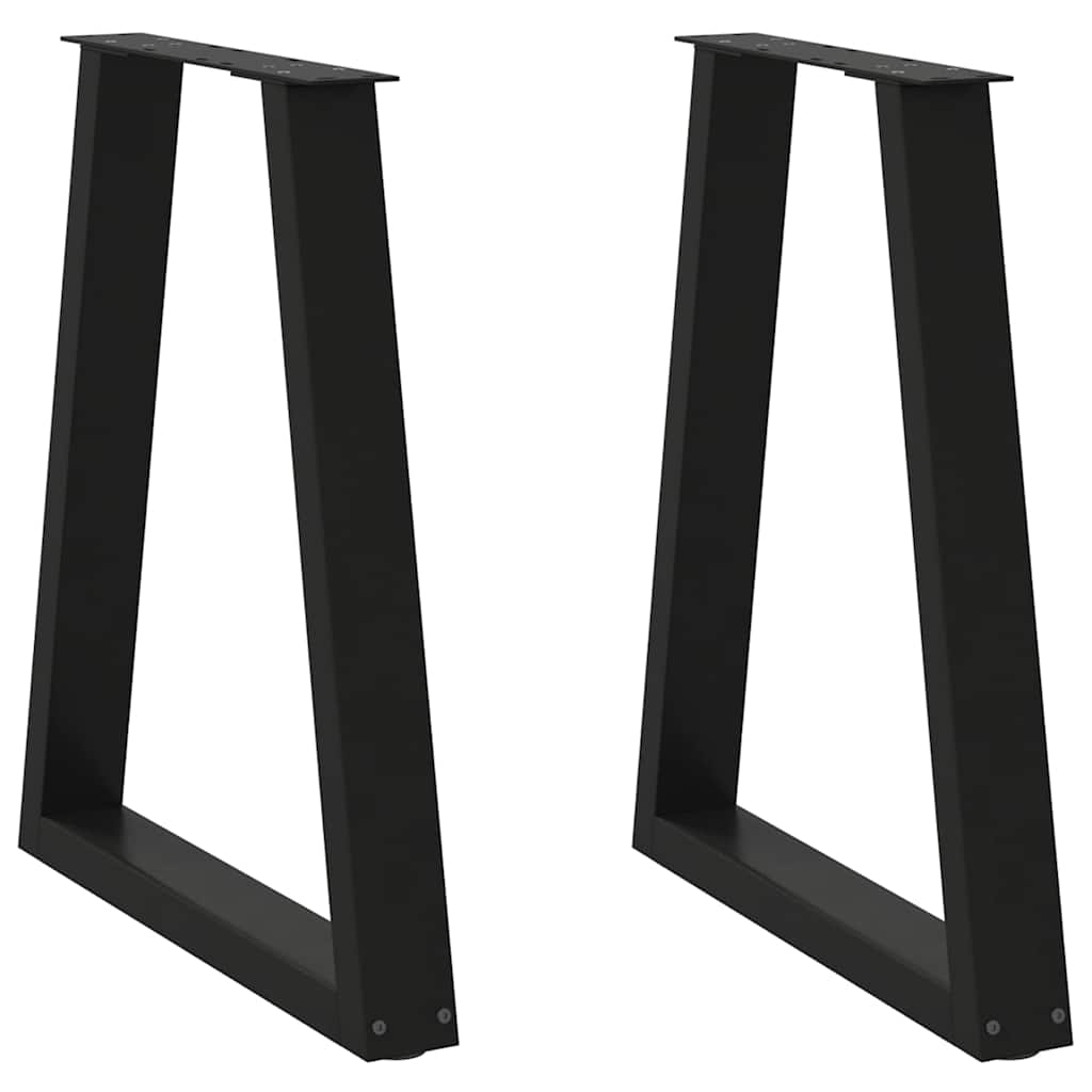 spisebordsben V-formet 2 stk. sort 60 x (72-73,3) cm stål