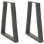 spisebordsben V-formet 2 stk. antracit 60x(72-73,3) cm stål