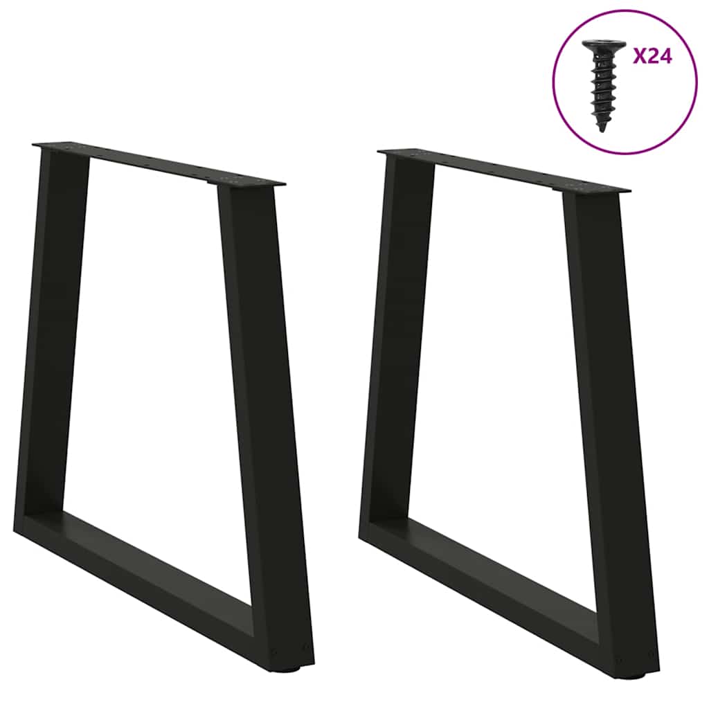 spisebordsben V-formet 2 stk. sort 70 x (72-73,3) cm stål