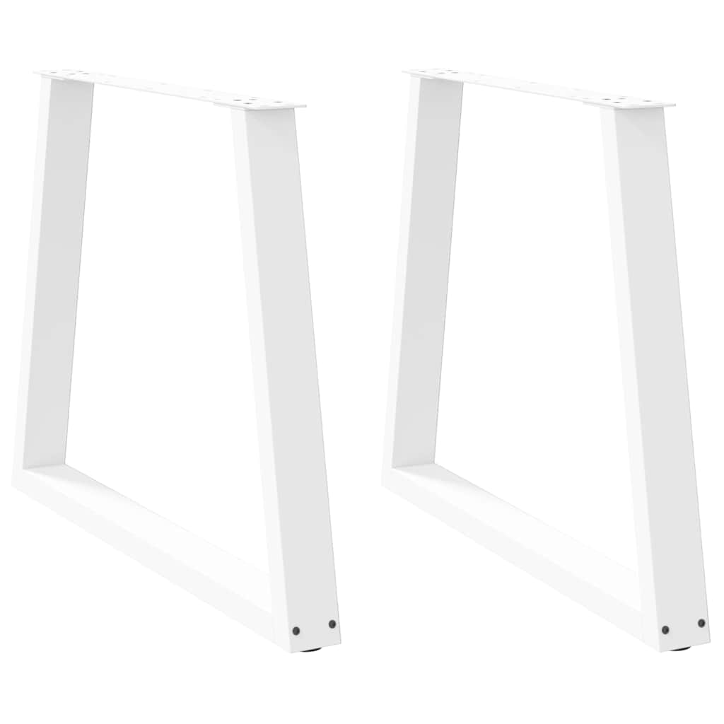 spisebordsben V-formet 2 stk. hvid 70 x (72-73,3) cm stål
