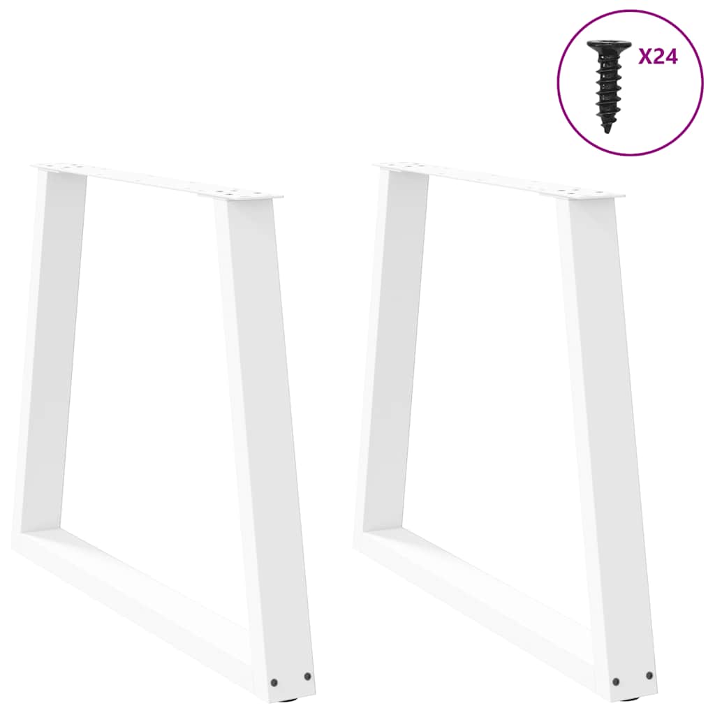 spisebordsben V-formet 2 stk. hvid 70 x (72-73,3) cm stål