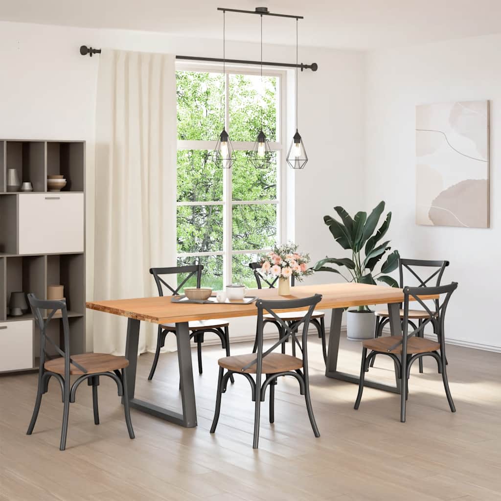 spisebordsben V-formet 2 stk. antracit 70 x (72-73,3) cm stål